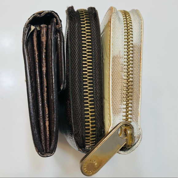 GENUINE SET LOUIS VUITTON Monogram Vernis Zippy Sarah Ebene Wallet Lot - Picture 7 of 16